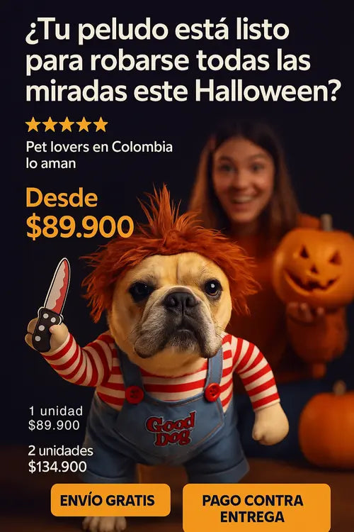 Chucky Pet: El  disfraz ideal para tu mascota + Envío Gratis