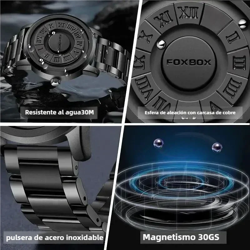 FOXBOX - RELOJ MAGNÉTICO - PULSO DE CUERO
