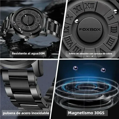 FOXBOX - RELOJ MAGNÉTICO - PULSO DE CUERO
